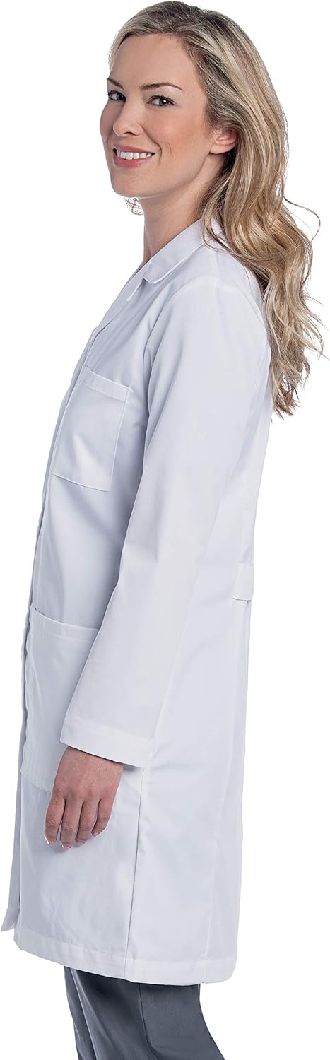 5-Pocket, Classic Relaxed Fit Notch Collar Medical Lab Coat 3153: Clothing