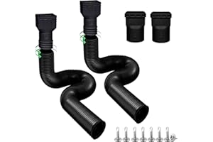 2-Pack Rain Gutter Downspout Extensions: Upgraded Drain Downspout Extender Flexible Extendable from 16 to 55 Inches | Rainwat