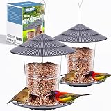 WLLKOO Bird Feeders for Outdoors 2 Pack Adjustable Hanging Plastic Bird Feeder view 2