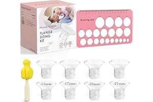 Nursi Luna Flange Sizing Kit 3 in 1 with 8PCS Flange Inserts 15/17/19/21mm, Silicone Breast Pump Flanges Insert Kit for 24mm Electric Breast Pump, Pumping Breastfeeding Essentials Kit for New Mom