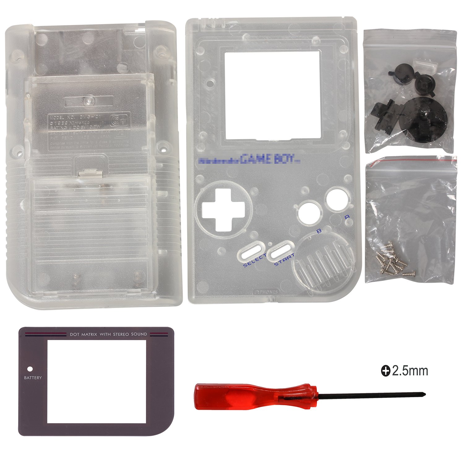 Timorn Replacement Housing Shell Case Cover for Gameboy GB Console (Transparent)