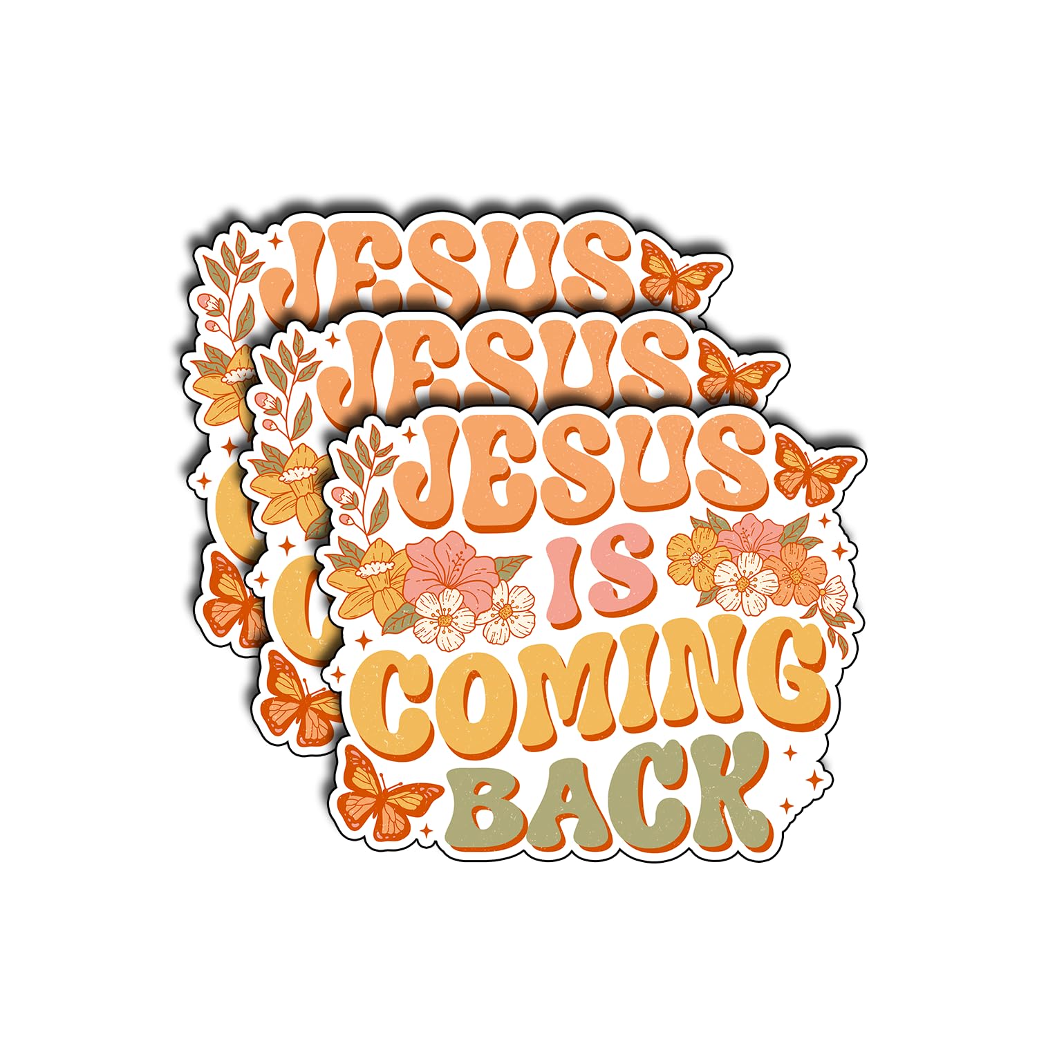 Photo 1 of (3Pcs) Jesus is Coming Back Sticker Christian God Cristianos Cross Bible Decorate Waterproof Vinyl Water Bottle Tumbler Books Phone Laptops Sticker Gifts for Love Jesus Decals 3x2.5 Inch