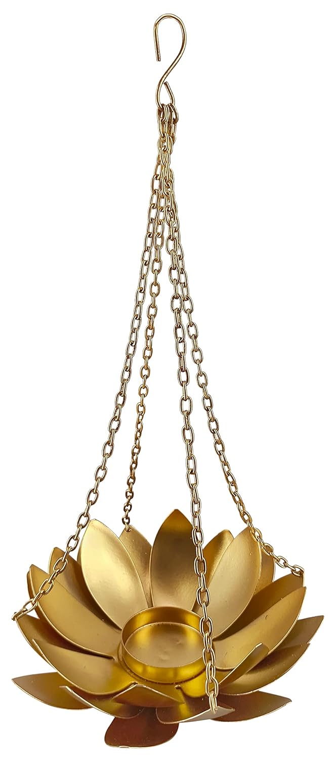 Buy Extreme Karigari Metal Decorative Gold Plated Hanging Lotus Tea