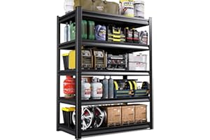 ZIWJHK 72''H Garage Shelving 3000lbs Heavy Duty Shelving Easy Installation Metal Shelvin Adjustable Garage Storage Shelves 5 Tier Shelvinm Unit Metal Racks 72''H*45.7''W*19.7''D