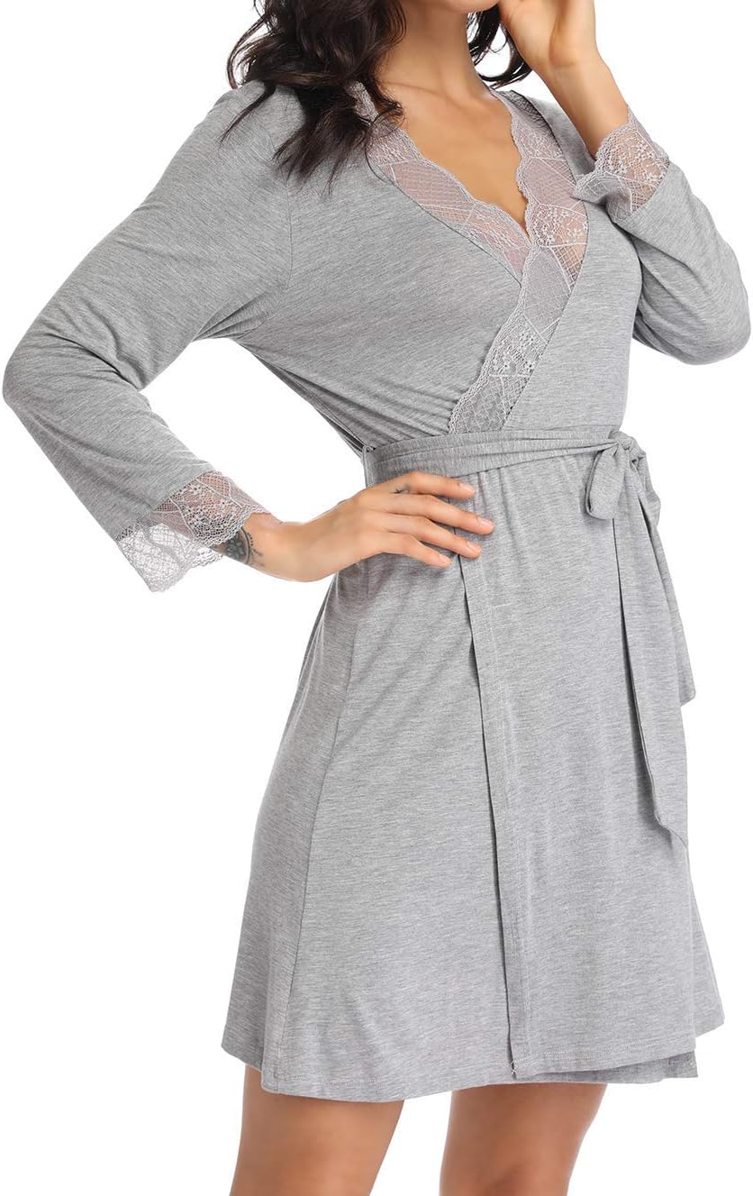 Bathrobes for Women Lightweight Robe Soft Sleepwear Short Kimono Loungewear Lingerie Nightgown