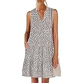 ANRABESS Womens Mini Dresses Sleeveless V Neck Tiered Swing Going Out Beach Vacation Sundress 2026 Summer Casual Outfits