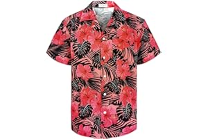 AINIKO Hawaiian Shirts for Men Summer Casual Button Down Floral Shirts Men's Short Sleeve Aloha Beach Shirt