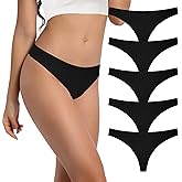 Wironoat Lace Thongs Comfortable Women Lace Soft Thongs Panties Pack 6