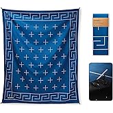 Nomadix Festival Blanket - Perfect for Picnics, Camping, & Lawn Seating - Plush Top & Water Resistant Base - Made with Post Consumer Recycled Materials - Barton Blue - 60x72