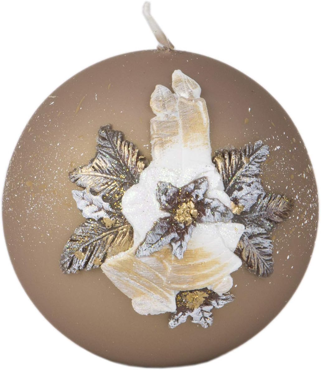 Desert Stand Ball Candle Christmas Candle (Fi 100) Bells Ringing Metalik Halbmatt