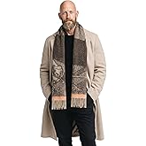 Xin Yuan Silk Cashmere scarf for Men,Winter Warm soft Tassel Jacquard 100% Cashmere Scarves with Gift Box Packaging