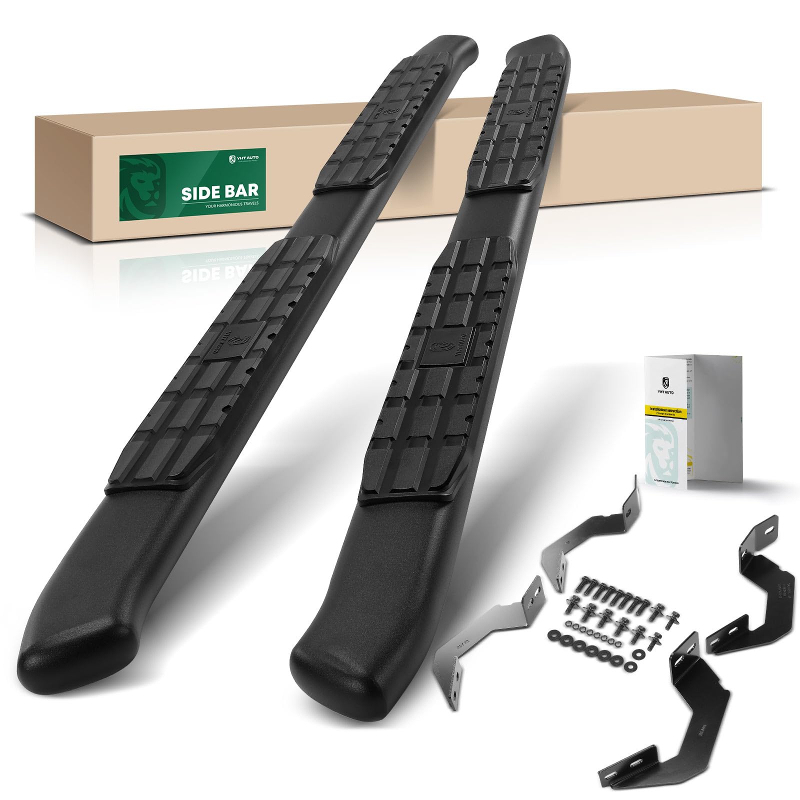 Photo 1 of ***I DON'T KNOW IF ANY PARTS ARE MISSING*** YHTAUTO 4.25'' Running Boards Side Step Bars Fit Toyota Tacoma 2005-2023, Access/Extended Cab, Black Steel Textured Rocker Panel Mount Truck Side Step Rails Off Road Accessories