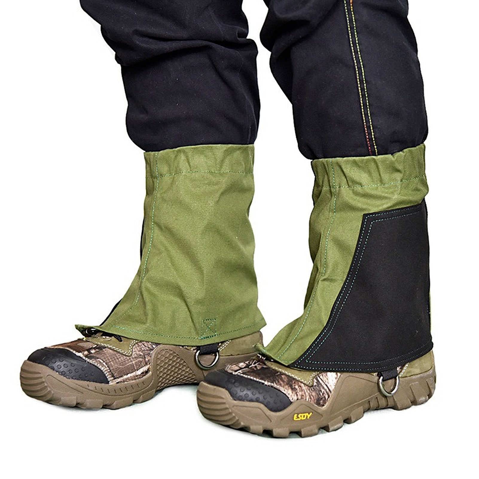 Sanmum Canvas Ankle Gaiters with Hook Loop Fasteners for Outdoor Walking, Mountain Climbing, Garden Gardening Farming Activities