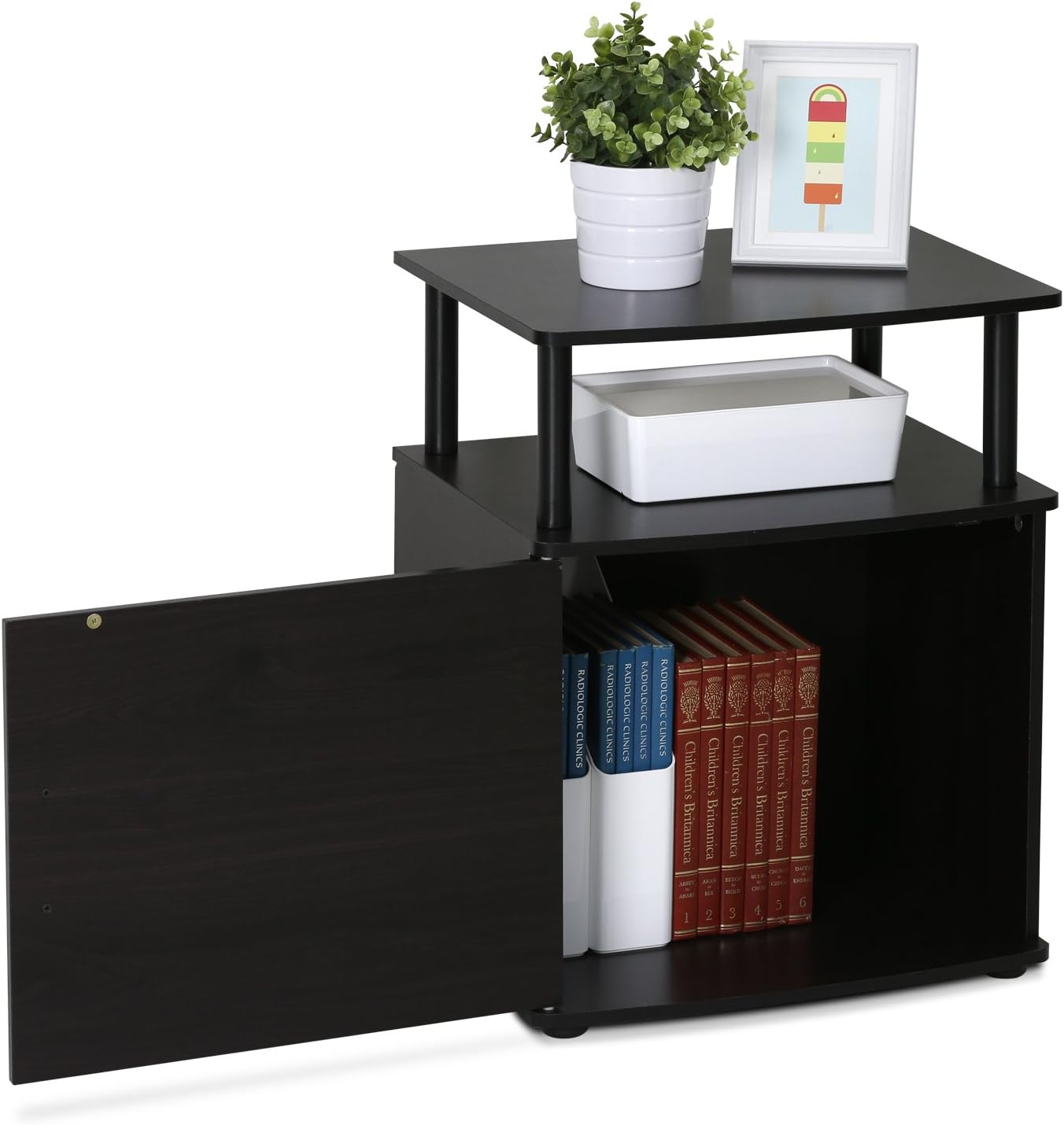 FURINNO Jaya End Table, One, Black Wood: Furniture & Decor