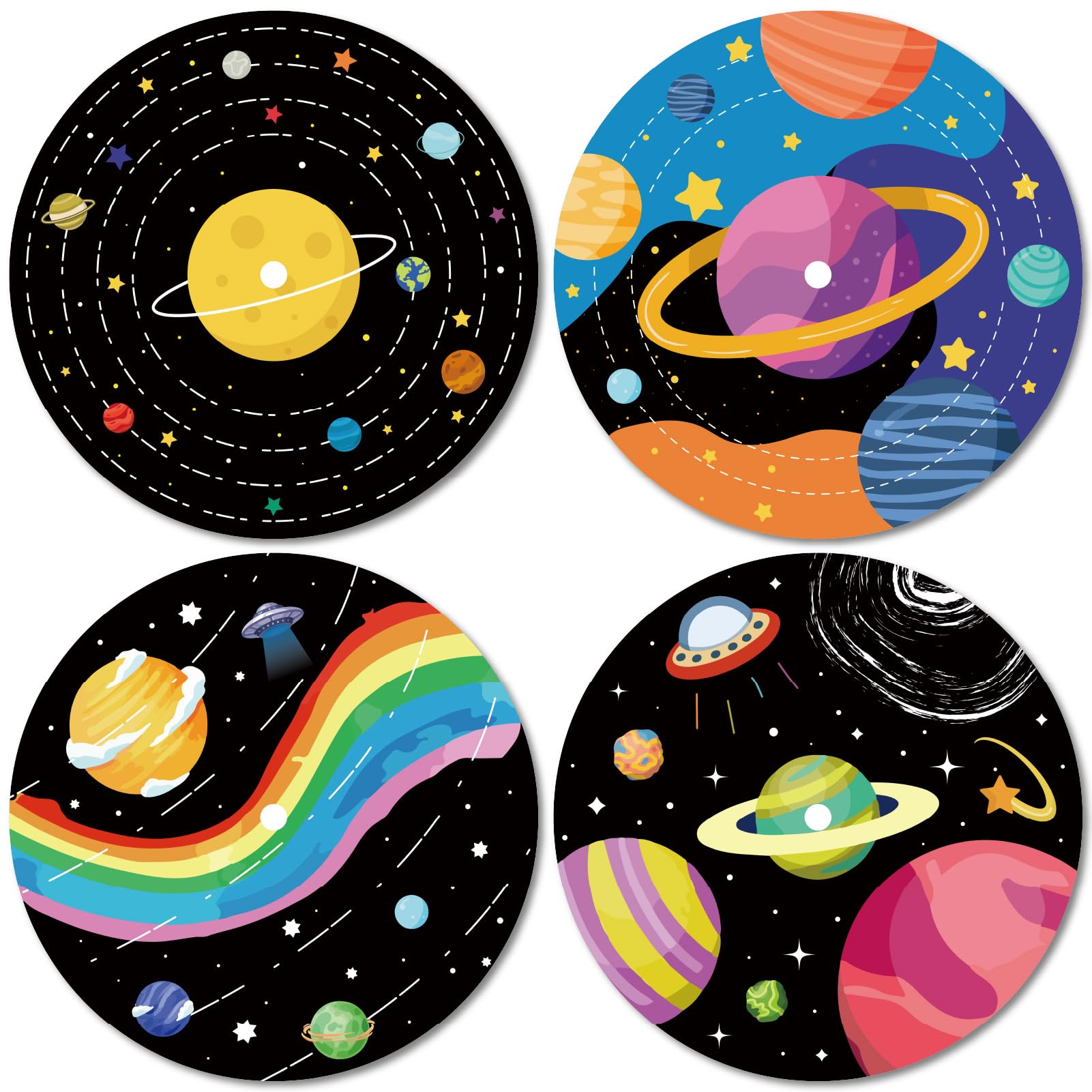 CREATCABIN 4Pcs Records Wall Decor Hippies 1950s Decor Collage Display Signs Space Planet Aesthetic Vintage Room Decor Waterproof for Indie Art Dorm Bedroom Teen Room Music Studio 11.6Inch