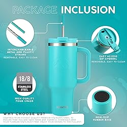 FAHRMOSIS 40 Oz Tumbler with Handle and Straw