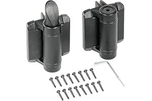 Self Closing Heavy Duty Gate Hinges 2-Pack -Adjustable Spring Tension, Enhanced Safety Cap, & Alignment Legs, Durable and Wea
