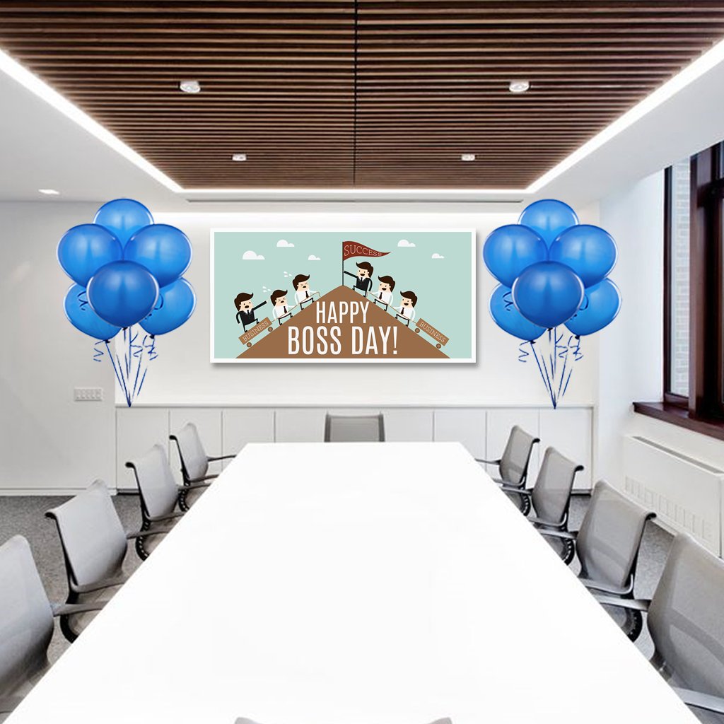 Handmade Products Happy Boss Day Banner Party Backdrop Decoration