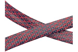 PET Expandable Braided Sleeving 25Ft-3/4 inch Wire Loom, Aibole Braided Cable Sleeve Wire Wrap,Black&Red