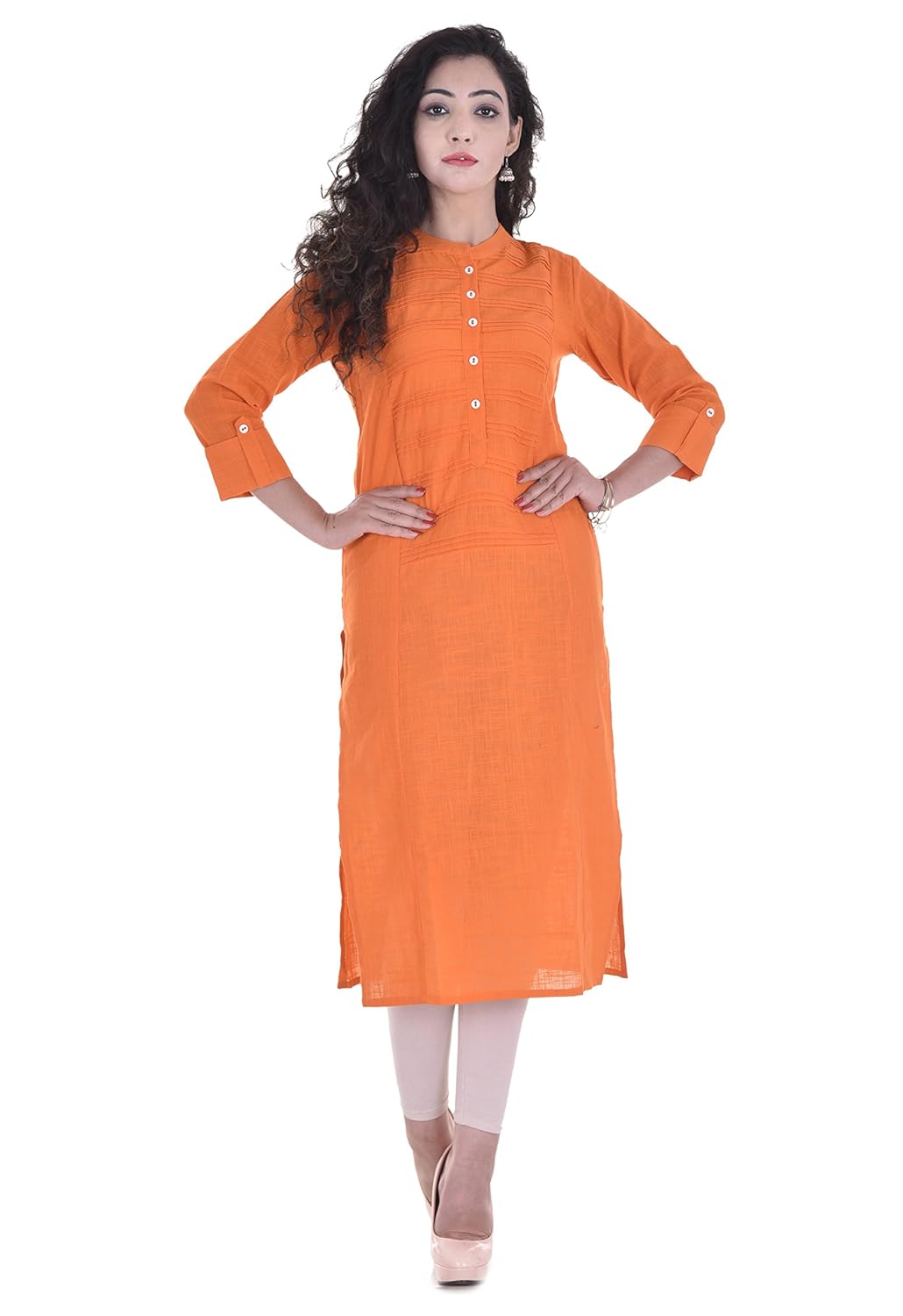 ahira women's cotton solid self design kurti (printex)