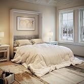 Bobve Farmhouse Murphy Bed Queen, 85" Wall Bed Folds to Save Space, Concealed Bed Frame with Hydraulic Rod and Wall Mounted Features for Apartment/Office/Guest Room