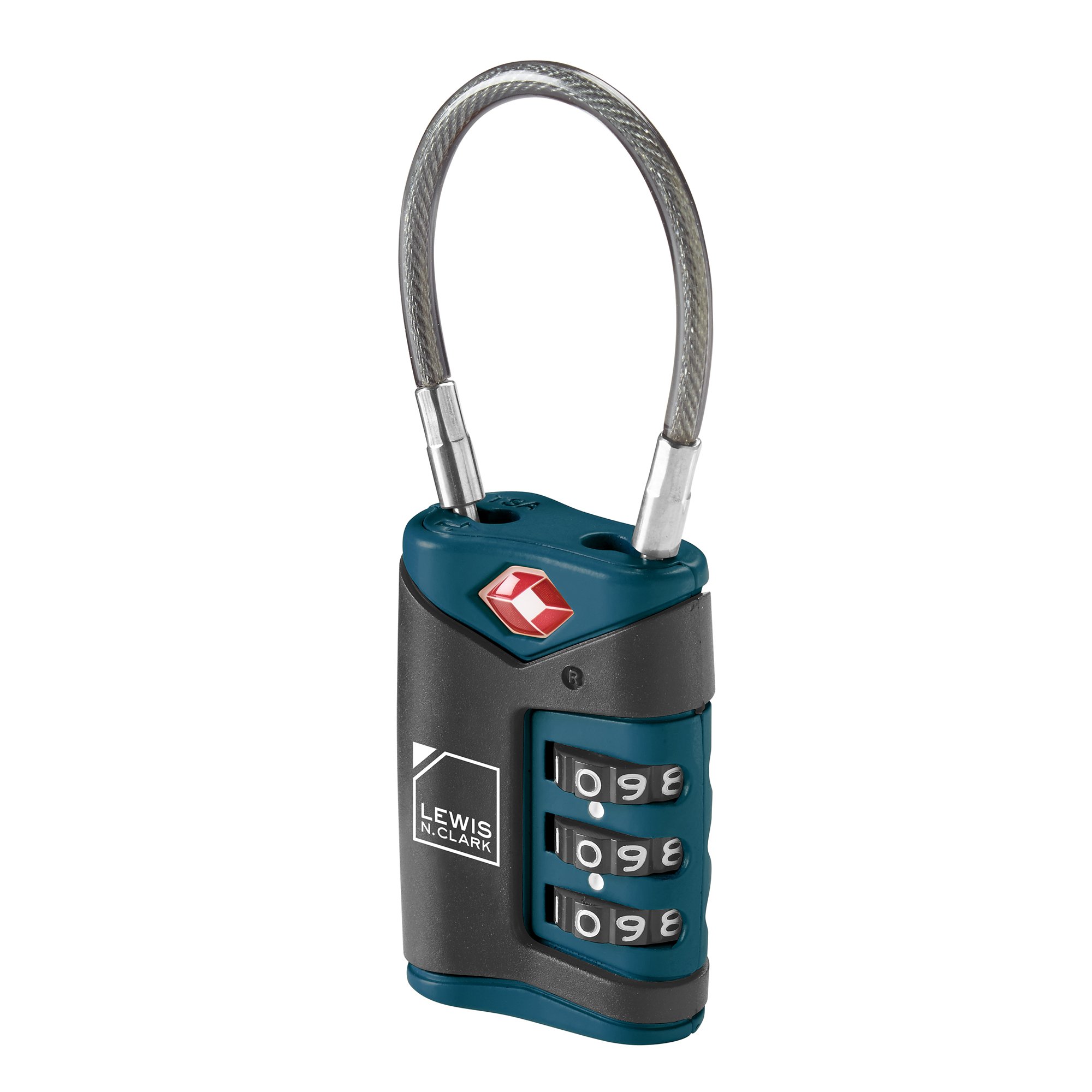 Lewis N Clarks Travel Sentry Cable Lock Gepäckschloss, Blau