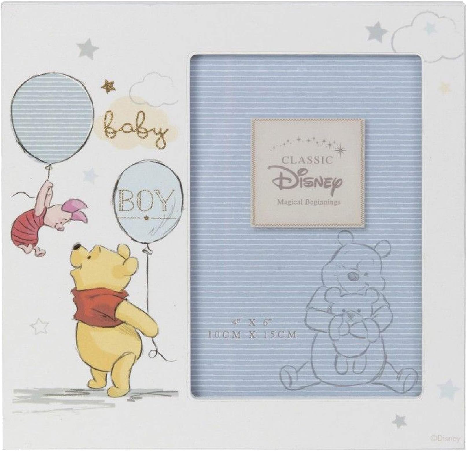 Widdle Gifts Ltd Winnie the Pooh Baby Photo Frame 4' x 6' - Baby Boy 1308