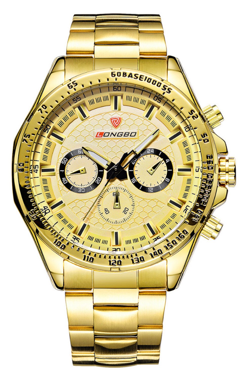 超人気の ラグジュアリービジネスファッションミリタリーカジュアルメンズスポーツステンレススチールアナログクォーツ防水腕時計 ゴールド ゴールド ゴールド B07dh9l78g メンズ腕時計 Www Vuelaalavida Com