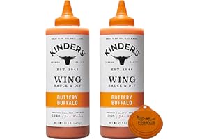 Pegasus Premium Variety Pack - Kinder's Buttery Buffalo Wing Sauce 23.5oz (2-Pack) and Pegasus Premium Brands 3-Step Lid Cover