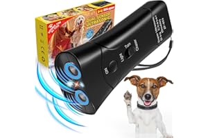 CLEANKEEPERS Anti Barking Device for Dogs, Dual Sensor Ultrasonic Dog Bark Deterrent Device - 3 Mode, 33FT Range&LED Light, Barking Control Device, Safe&Humane Dog Training Tool Barking Silencer for Indoor&Outdoor