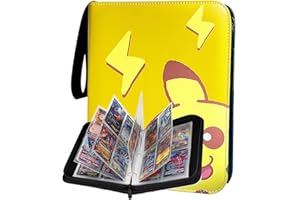 COLTUM Trading Card Binder for TCG Cards, Card Holder with Removable Sleeves,Collection Case Book Display Storage Carrying Toy Gift for Kids Playing Trading Card Games (Yellow, 440 Pockets)