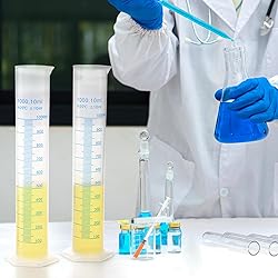 Bekith 4 Pack 1000ml Plastic Graduated Cylinder