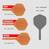 Target Darts K-Flex Integrated Flights and Shafts No2 Orange Medium Pack of 3 view 3