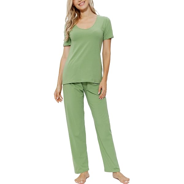 PNAEONG Women's Cotton Pajama Set – Tank Top & Shorts Sleepwear - View #3