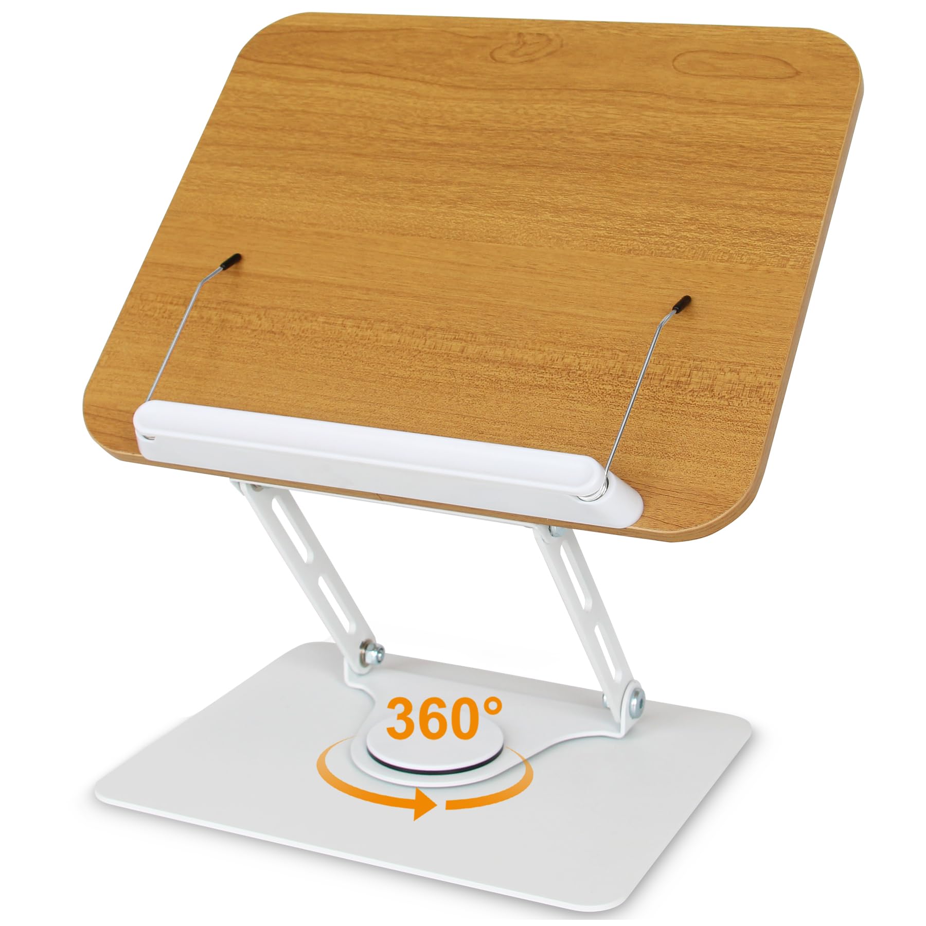 Photo 1 of trophable Book Stand for Reading Cookbook Stand Book Holder with 360 Rotating Base Page Clips Book Display Stand for Recipe Sheet Music Laptop Drawing Tablet