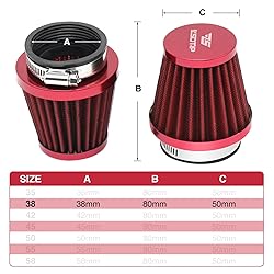 YWLUWEI 2pcs 38mm Motorcycle Air Filter with Fuel