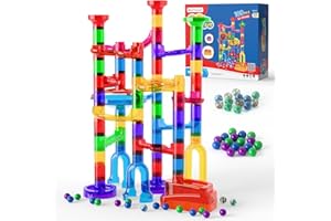 Marble Run, 109 Pcs Marble Maze Race Building Blocks Toy Game & STEM Learning Toys Christmas Birthday Gift for Kids Aged 3-12