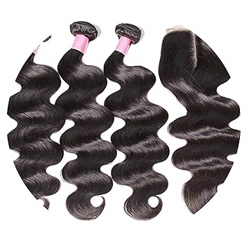 Amazon Com Body Wave Malaysian Hair 3 Bundles With Closure