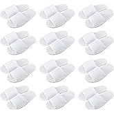 Silicherry 12 Pairs House Slippers for Guests Disposable Open Toe Spa Slippers Unisex Travel Slipper Bulk for Halloween Christmas Wedding Party