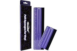 NEWISHTOOL 2 PCS Felt Squeegee for Vinyl Wrapping and Measuring with Different Sizes, Purple Ruler Scraper Carbon Fiber Car W