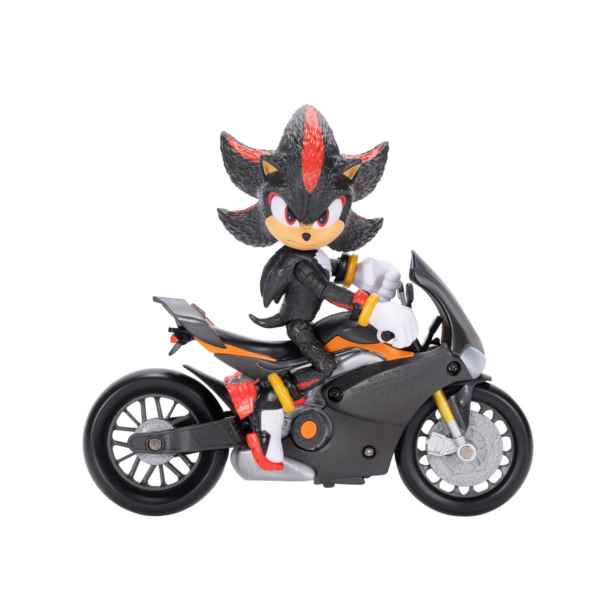 Sonic 3 MOVIE Sonic the Hedgehog Shadow Figure & Motorcycle by Jakks Pacific, Officially Licensed Movie Collectible, Stands 5” / 12.7 cm Tall, Premium Action Figure, Suggested for Ages 3+