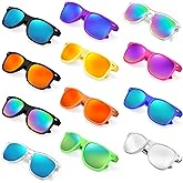 Geopty 12/24 Pack Wholesale Retro Neon Colors Party Favor Supplies Unisex Sunglasses Bulk for Adults Teens, UV400 Protection