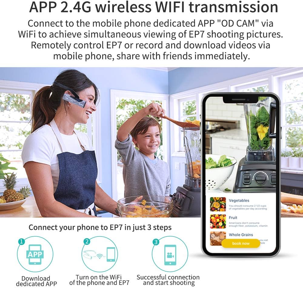 ORDRO EP7 Camcorder 4K FPV Vlog Hands-Free Camcorder Head Wearable