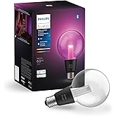 Philips Hue Lightguide G30 Small Globe Smart LED Bulb – Handblown Glass - Color Changing Light - Compatible with Amazon Alexa