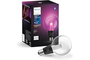 Philips Hue Lightguide G30 Small Globe Smart LED Bulb – Handblown Glass - Color Changing Light - Compatible with Amazon Alexa, Apple HomeKit and Google Assistant - Bluetooth and Hue Bridge Compatible