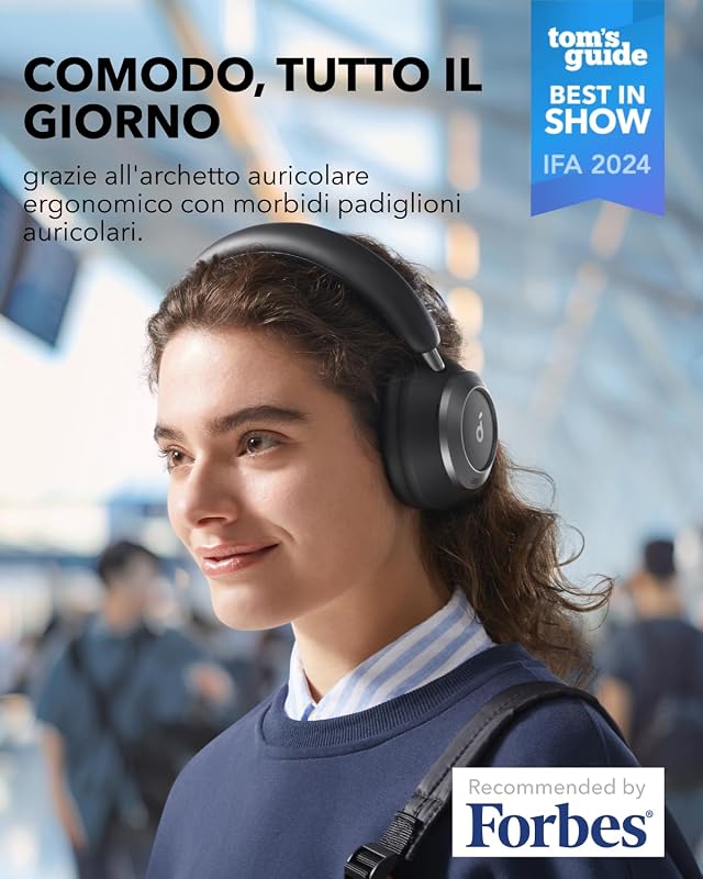 Space One Pro di Anker, Cuffie Bluetooth Over Ear, ANC Adattiva
