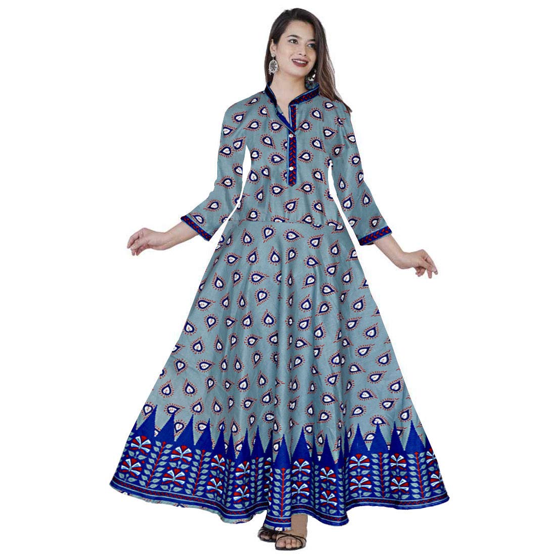 Buy Mudrika Women Cotton Long Dresses 