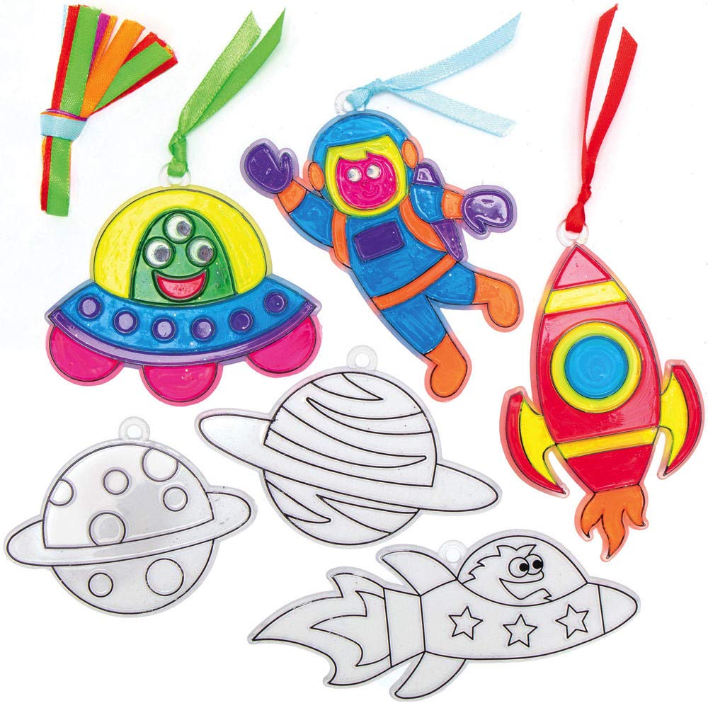 Baker Ross AX179 Solar System Suncatchers - Pack of 10, for Children to Design, Decorate and Display, Creative Summer Craft Set, Ideal Kids Arts and Crafts Projects — image 1