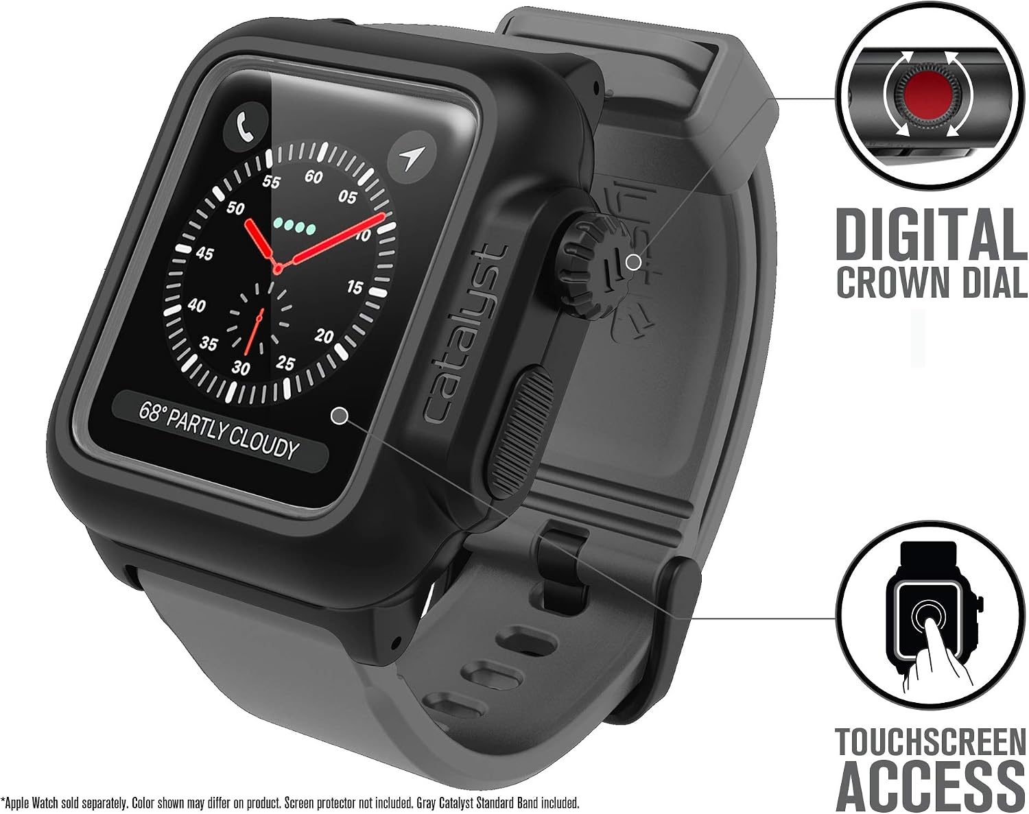 Catalyst Waterproof Apple Watch Case 42mm Series 2 & 3 With Premium Soft Silicone Apple Watch Band - Image 4