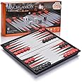 QuadPro Magnetic Backgammon Board Game Set with Folding Board Travel Games for Kids and Adults